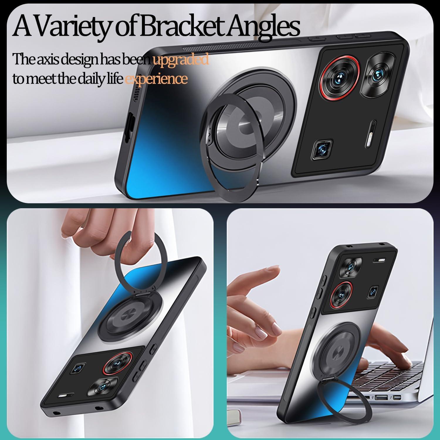 Funda Silicona Mate ZTE Nubia Z60 Ultra con Soporte Ajustable