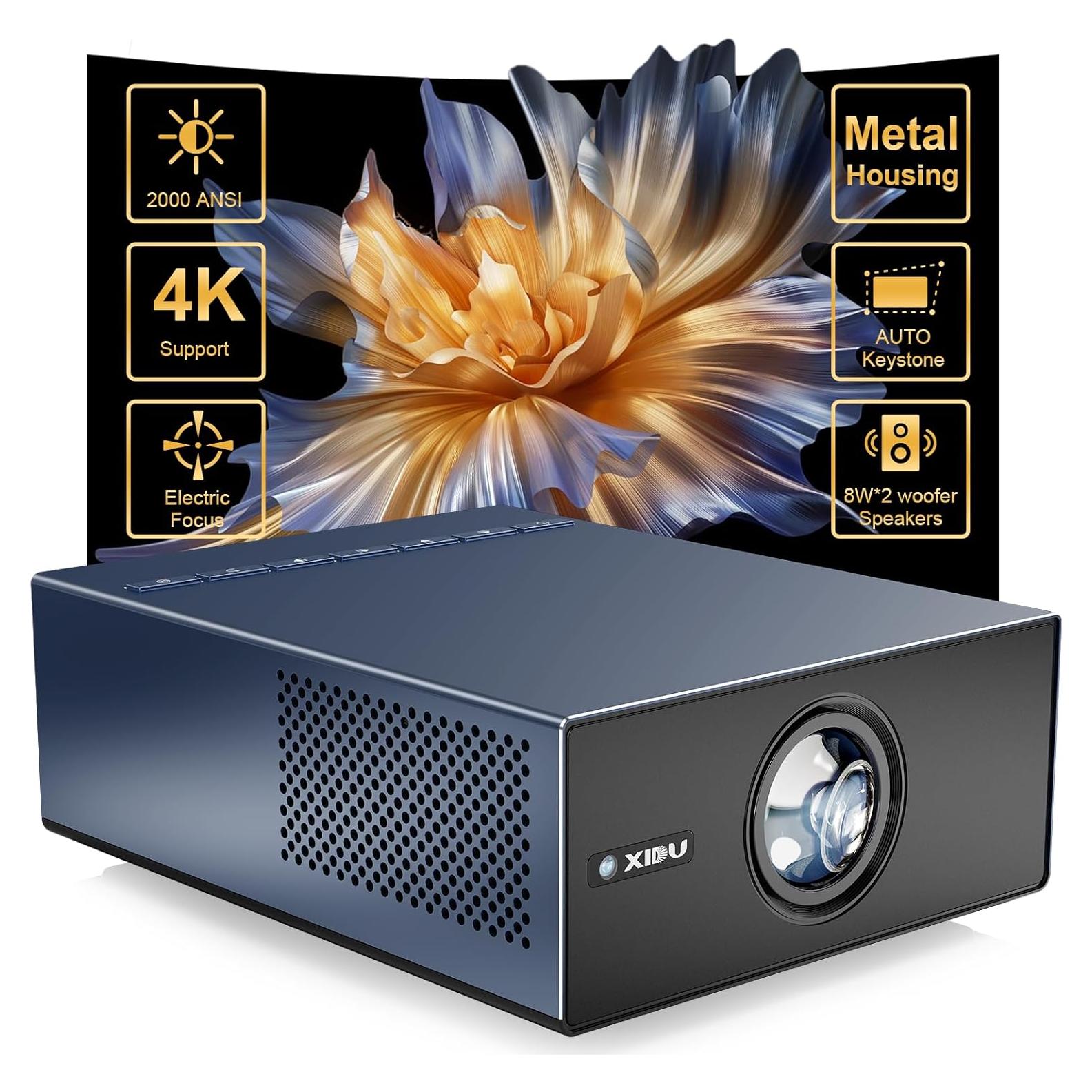 Proyector Portátil XIDU S31 2000 ANSI 1080P WiFi Bluetooth Naval