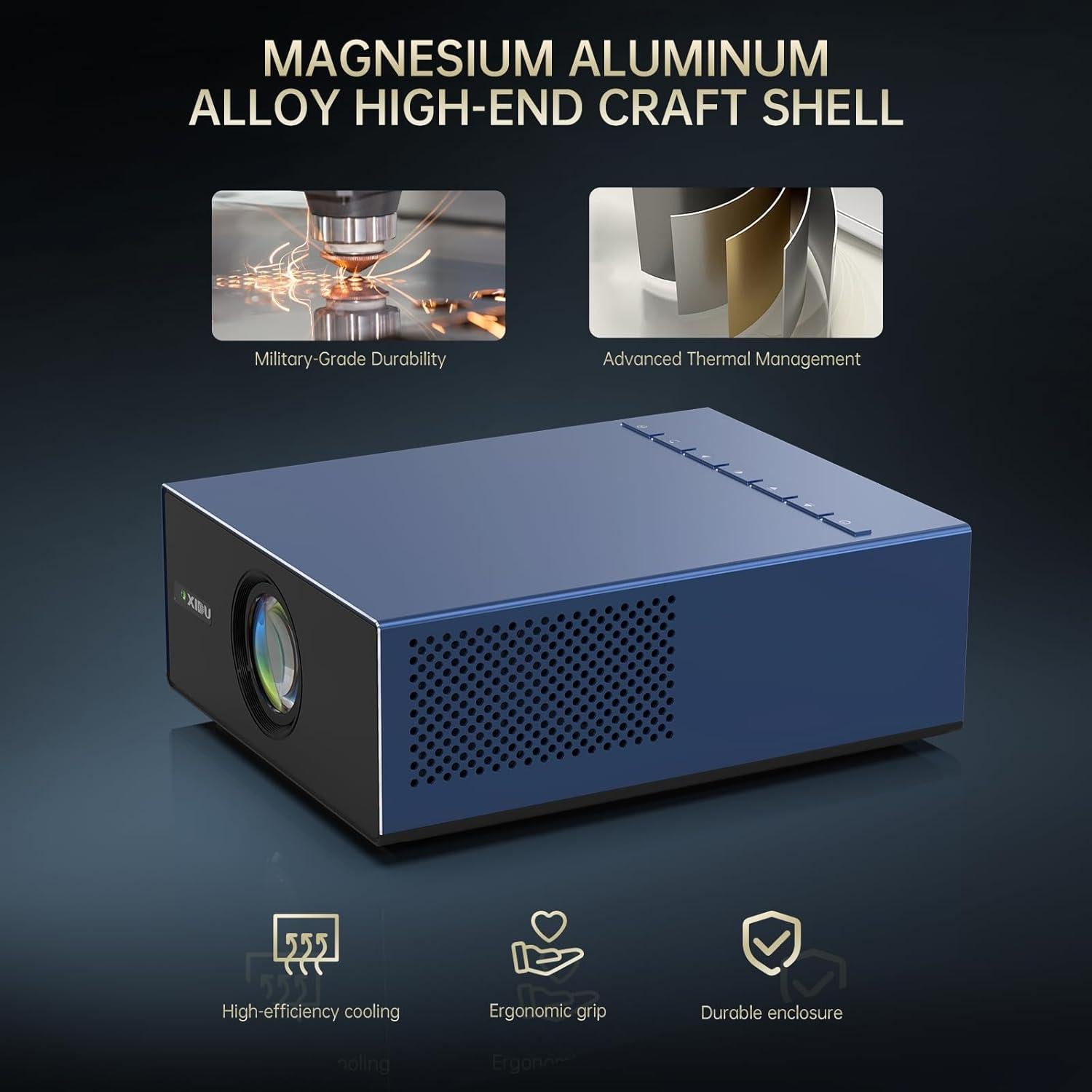 Proyector Portátil XIDU S31 2000 ANSI 1080P WiFi Bluetooth Naval