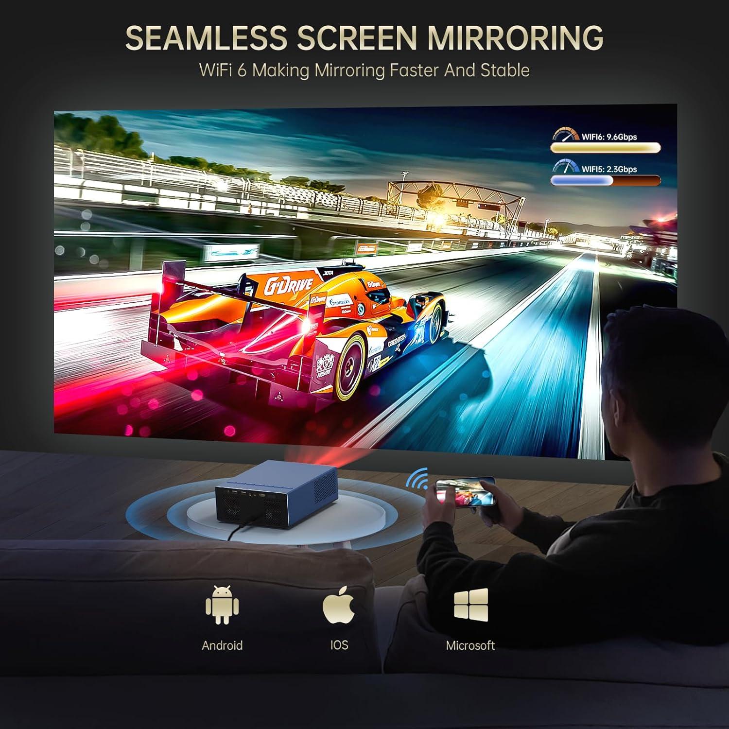 Proyector Portátil XIDU S31 2000 ANSI 1080P WiFi Bluetooth Naval