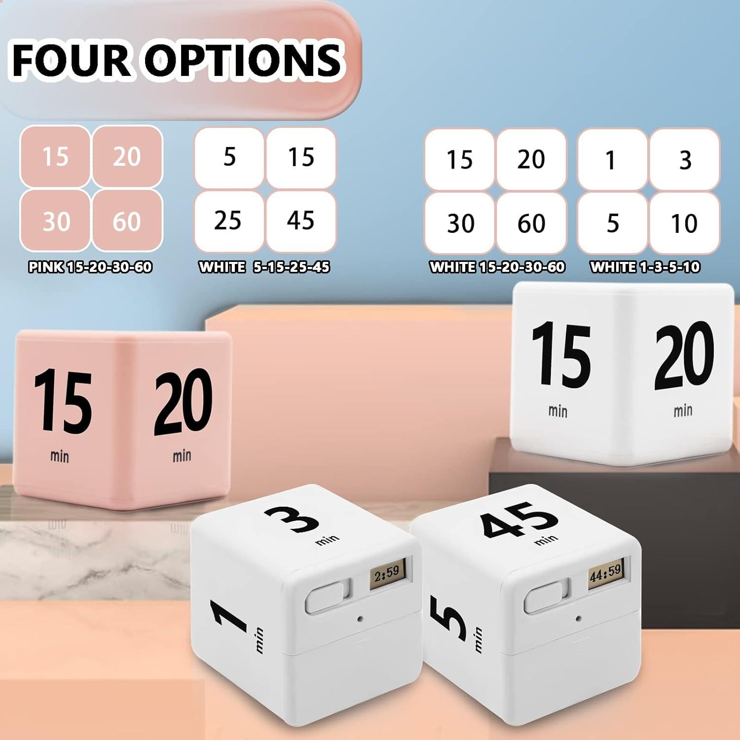 Temporizador Cubo GSY con Sensor de Gravedad 15-60 Minutos