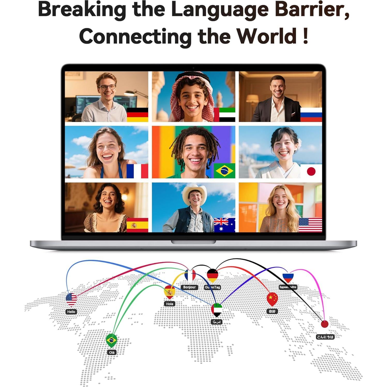 Auriculares Traductores AI PocBuds T26, 164 Idiomas, 90H Batería