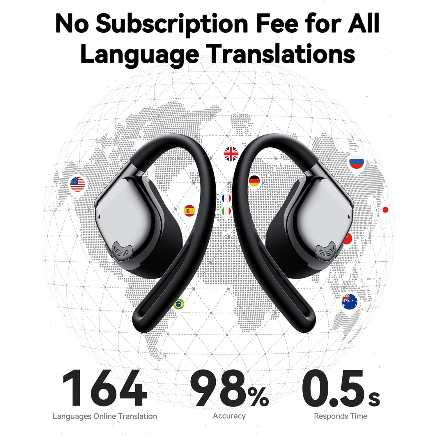 Auriculares Traductores AI PocBuds T26, 164 Idiomas, 90H Batería