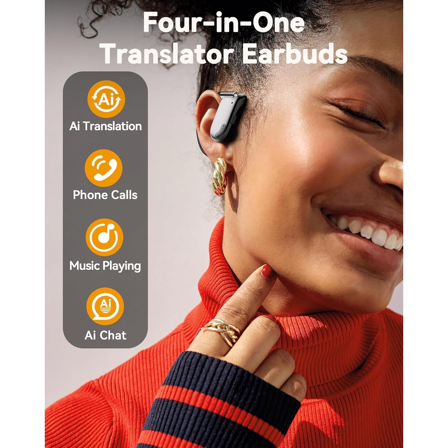 Auriculares Traductores AI PocBuds T26, 164 Idiomas, 90H Batería