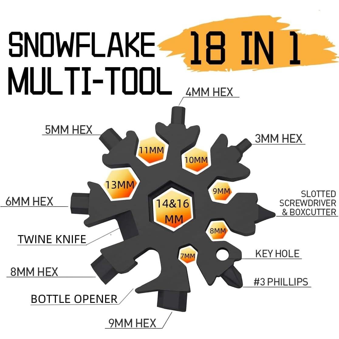 Multiherramienta 18 en 1 Aniyar en Forma de Copo de Nieve