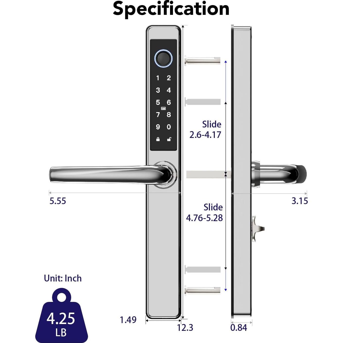 Cerradura Electrónica Inteligente Blusafe Apollo Huella Dactilar