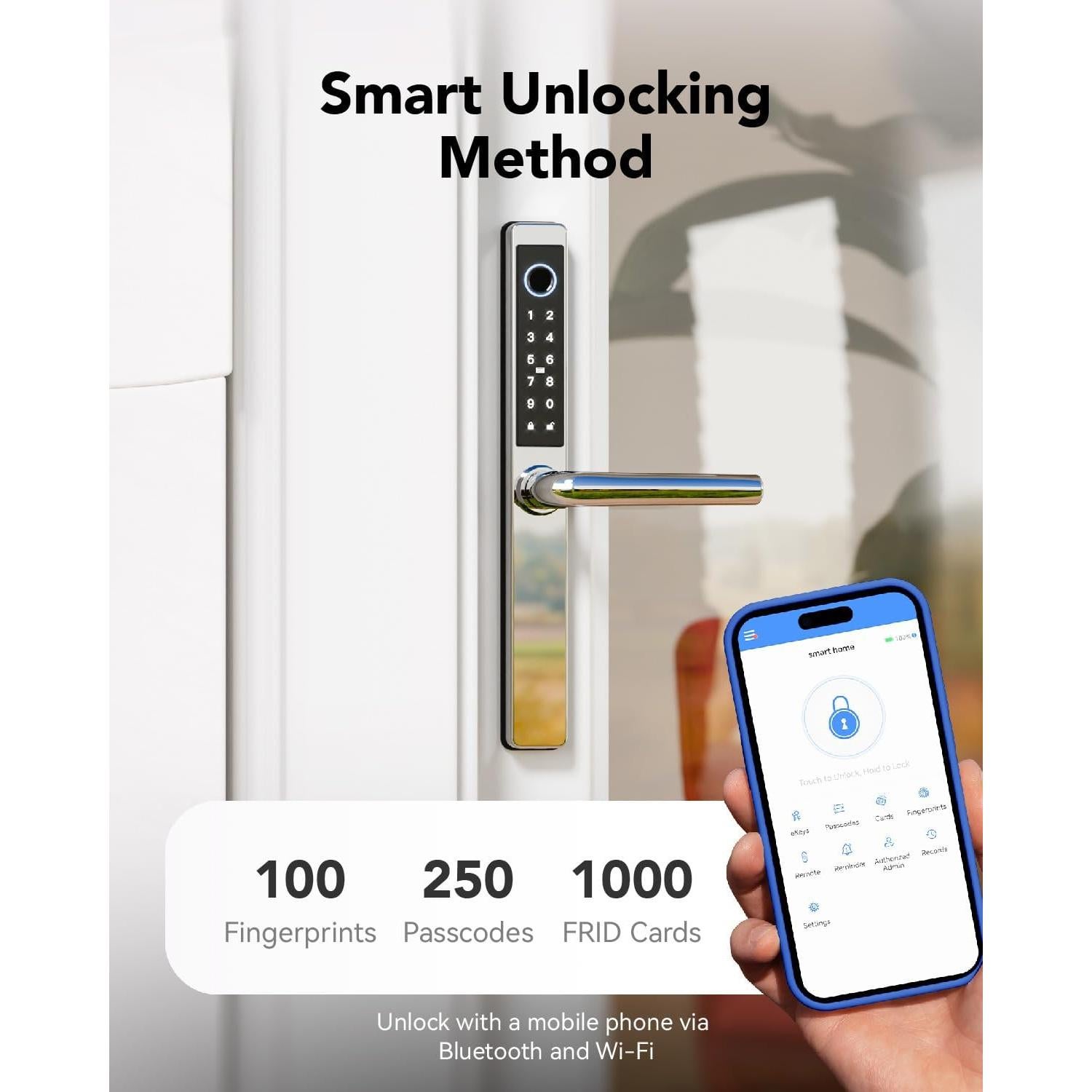 Cerradura Electrónica Inteligente Blusafe Apollo Huella Dactilar