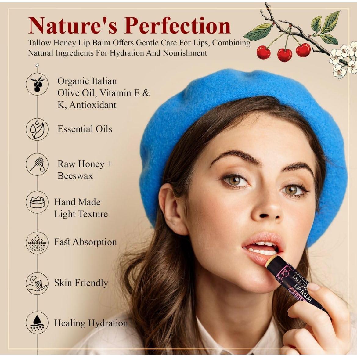 Bálsamo Labial Orgánico Terra Lotus - Hidratante Cereza (5 Unidades)