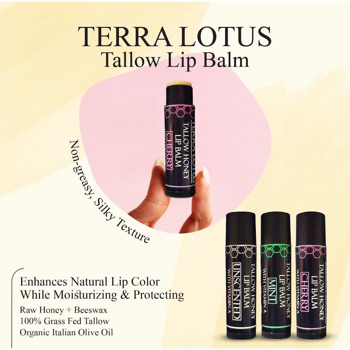 Bálsamo Labial Orgánico Terra Lotus - Hidratante Cereza (5 Unidades)