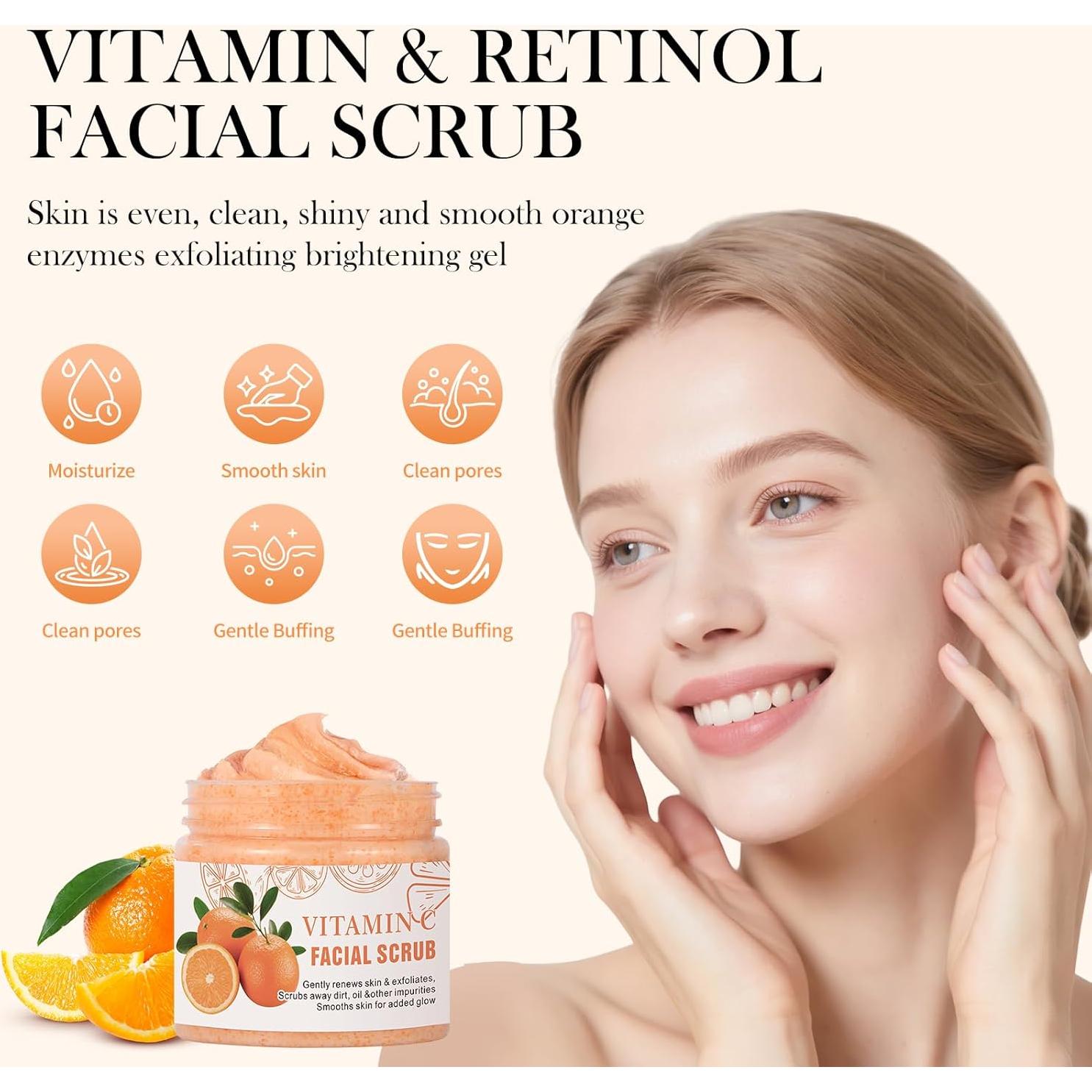 Exfoliante Facial de Vitamina C 45g - Limpiador Antienvejecimiento