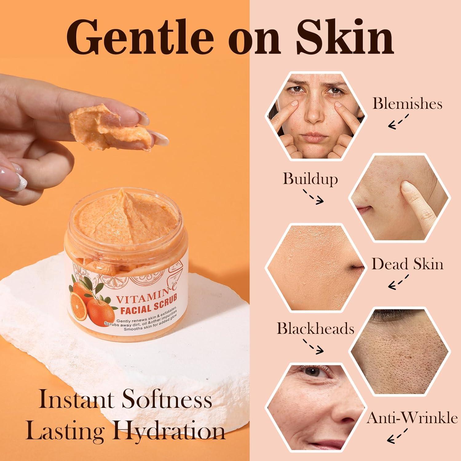 Exfoliante Facial de Vitamina C 45g - Limpiador Antienvejecimiento