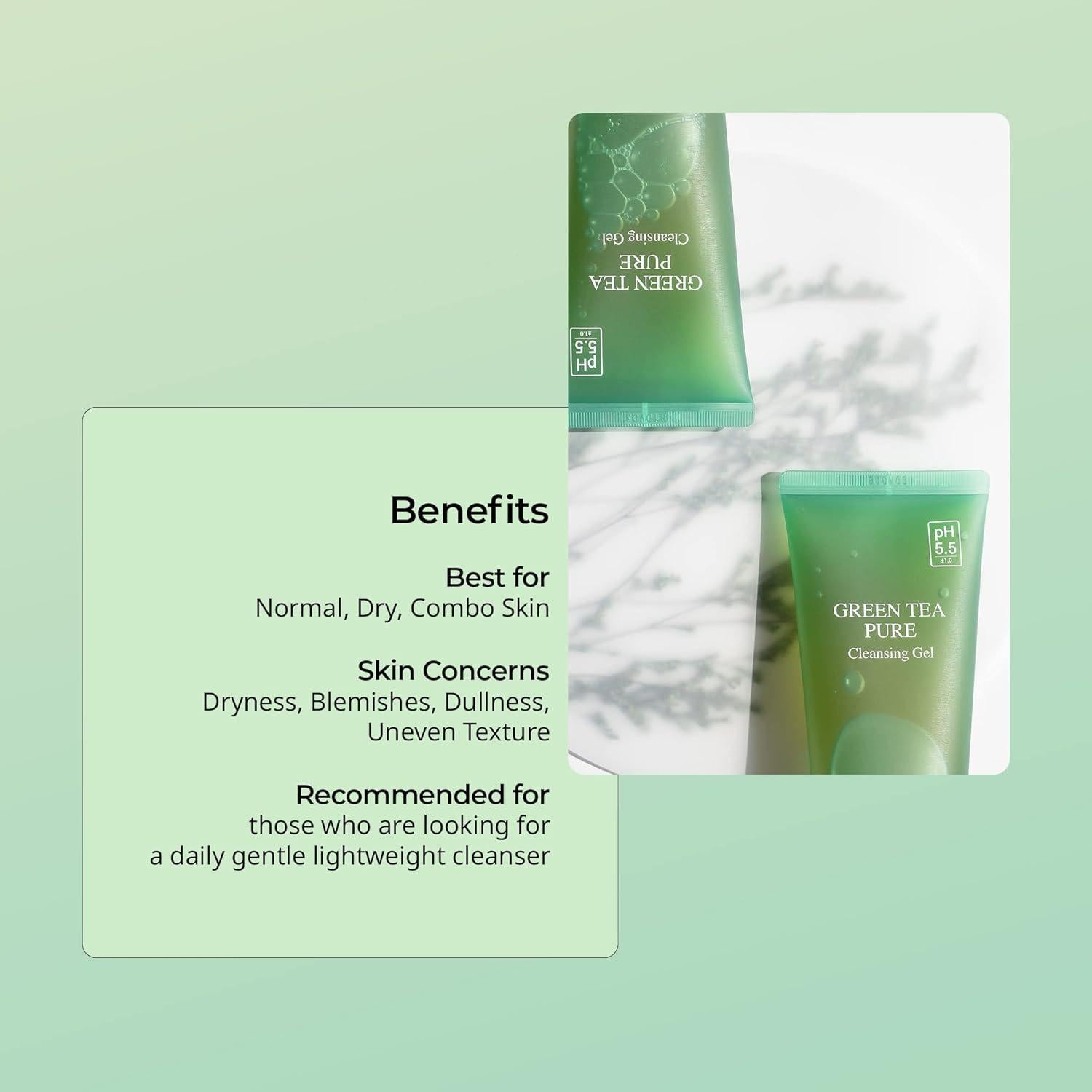 Gel Limpiador Facial YADAH de Té Verde 100 ml - pH Equilibrado