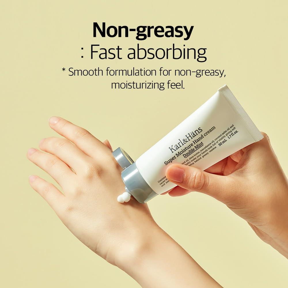 Crema de Manos Vegana Karl&Hans 50ml Hidratante Menta Doble