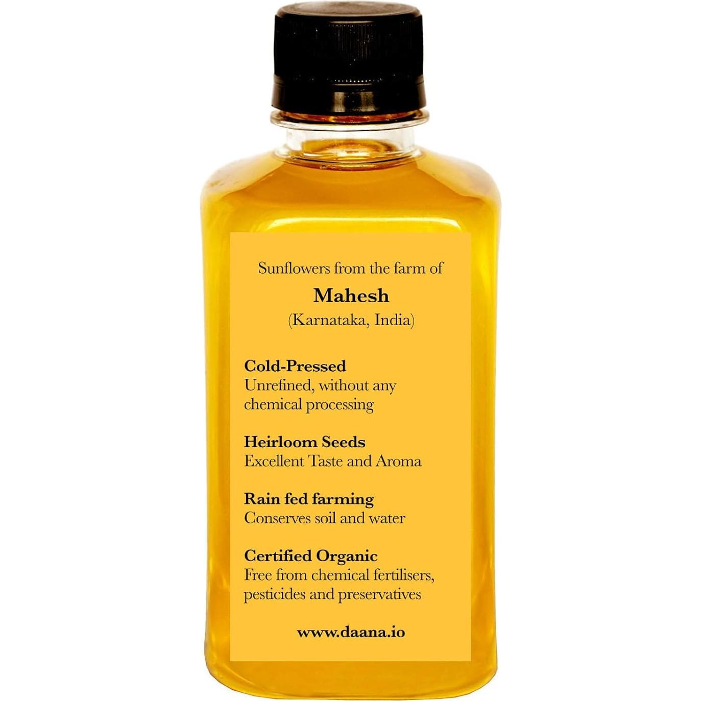 Aceite de Girasol Daana 340 ml Orgánico Prensado en Frío