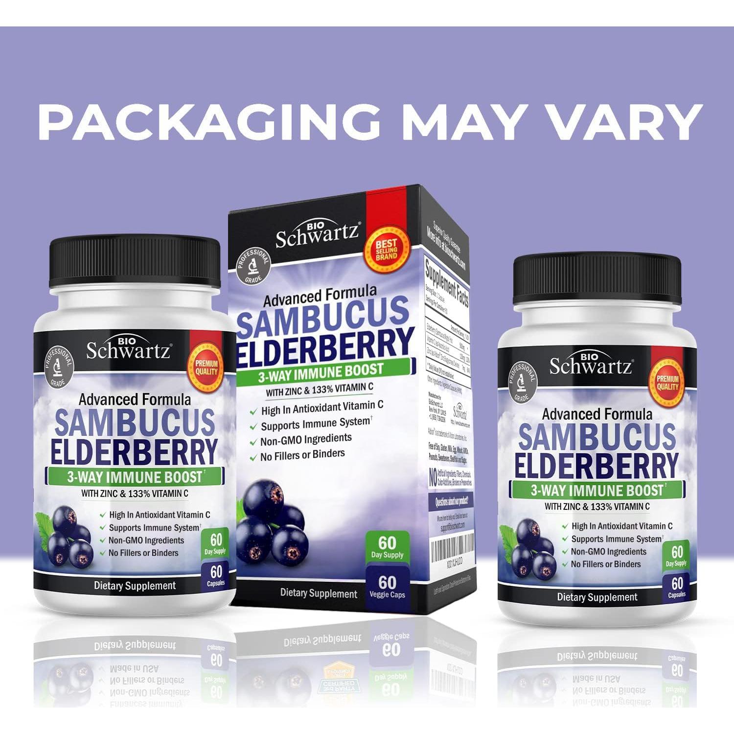 Cápsulas de Saúco BioSchwartz con Zinc y Vitamina C - 60 Unidades