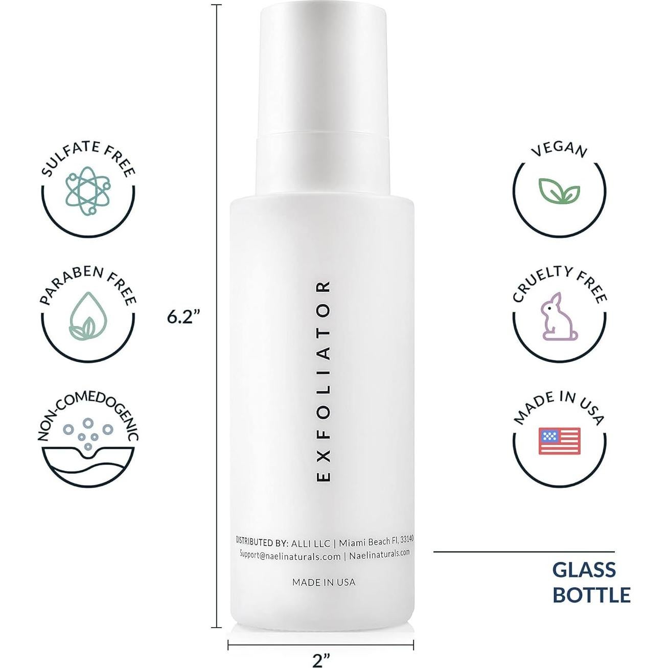 Limpiador Exfoliante Facial NAELI AHA/BHA 10% Ácido Glicólico 113.4g