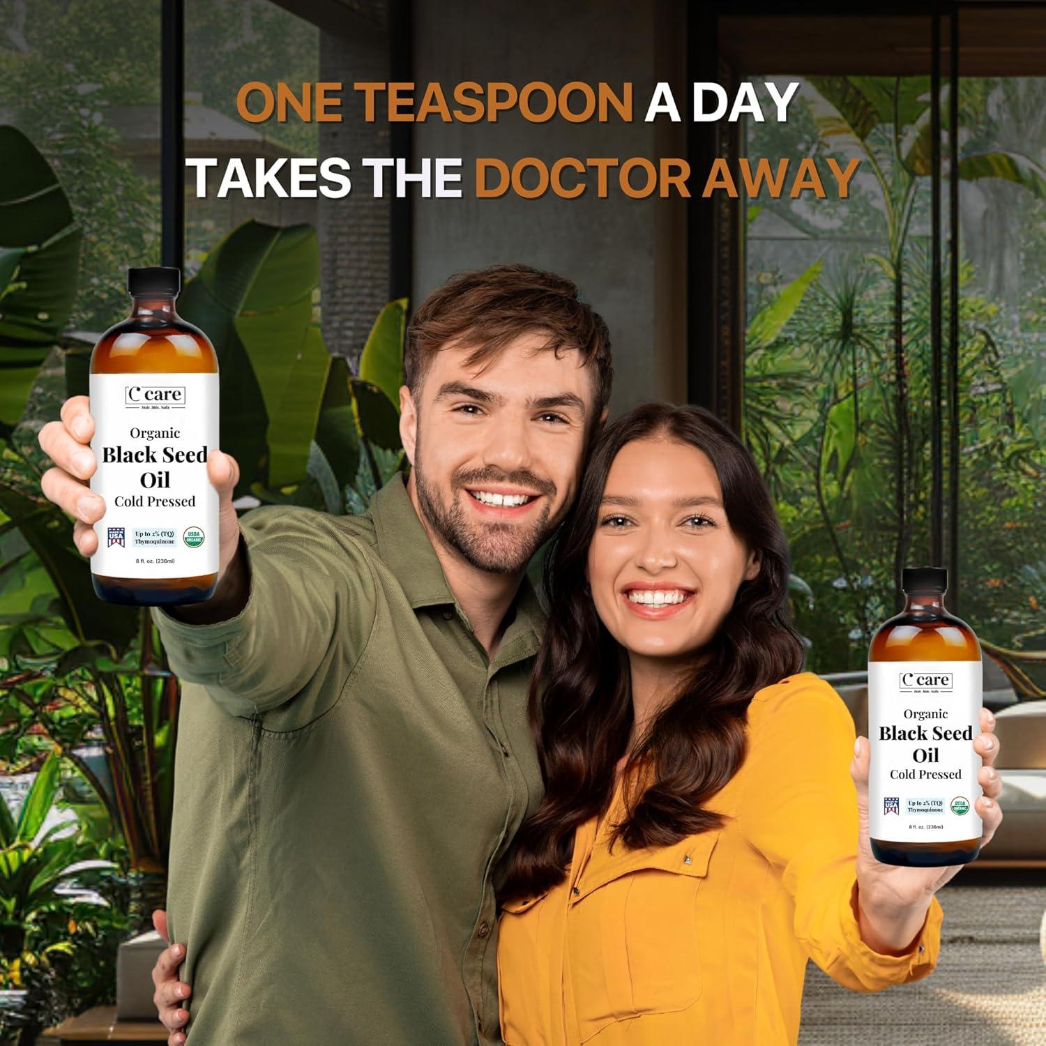 Aceite de Semilla Negra Orgánico C Care 236.6 ml Prensado en Frío