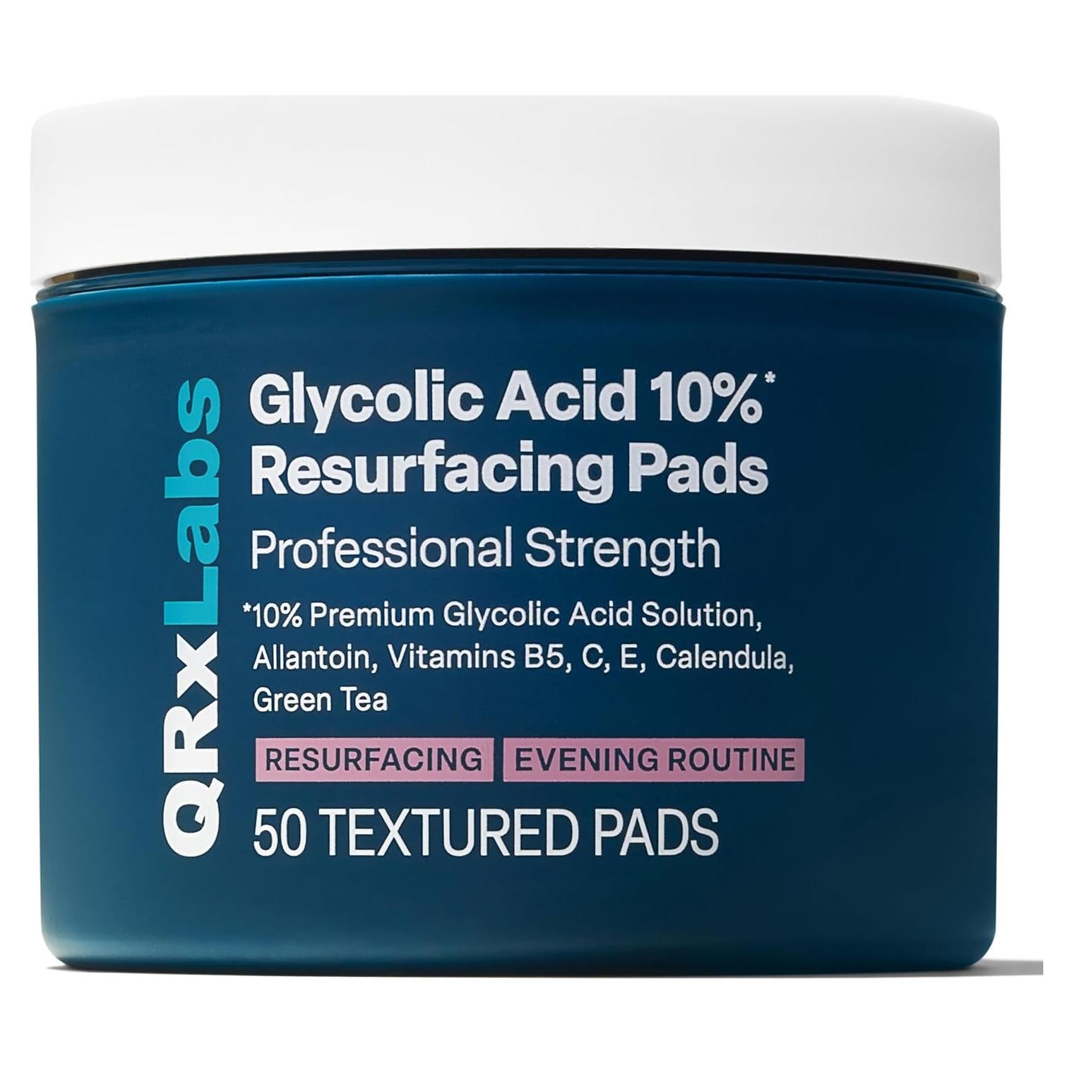 Pads Exfoliantes QRxLabs 10% Ácido Glicólico - 50 Unidades