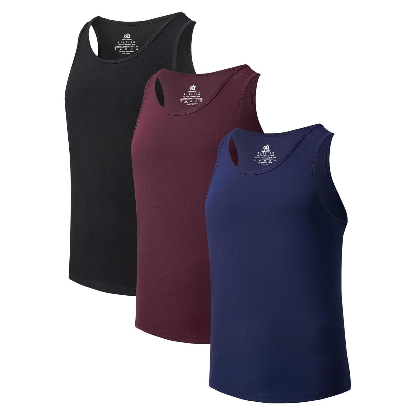 Camisetas Sin Mangas David Archy para Hombres - Paquete de 3
