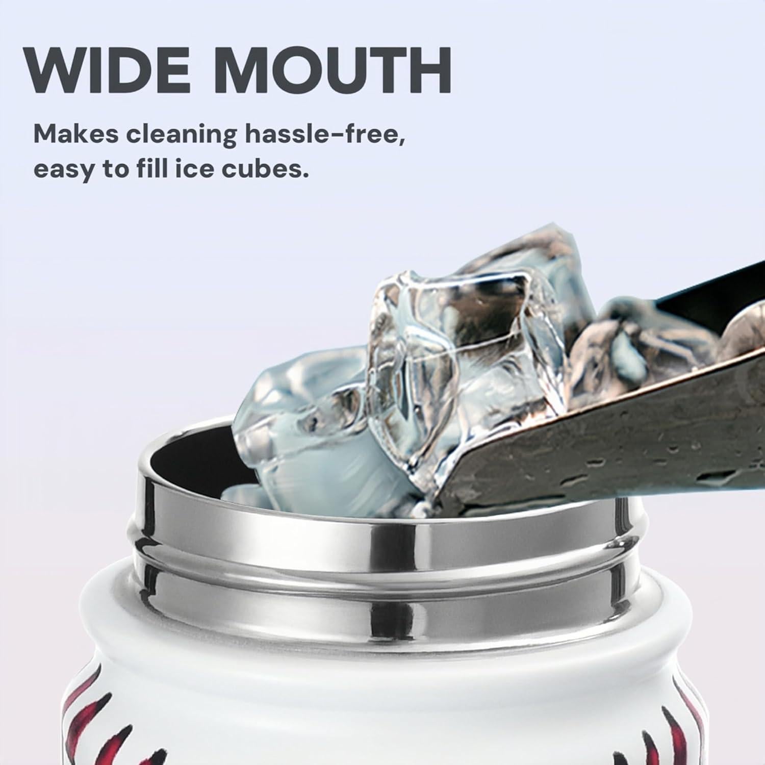 Baseball Water Bottle, 24 oz Insulated Stainless Steel Sports Bottle with Straw, Baseball Stuff Gifts for Boys