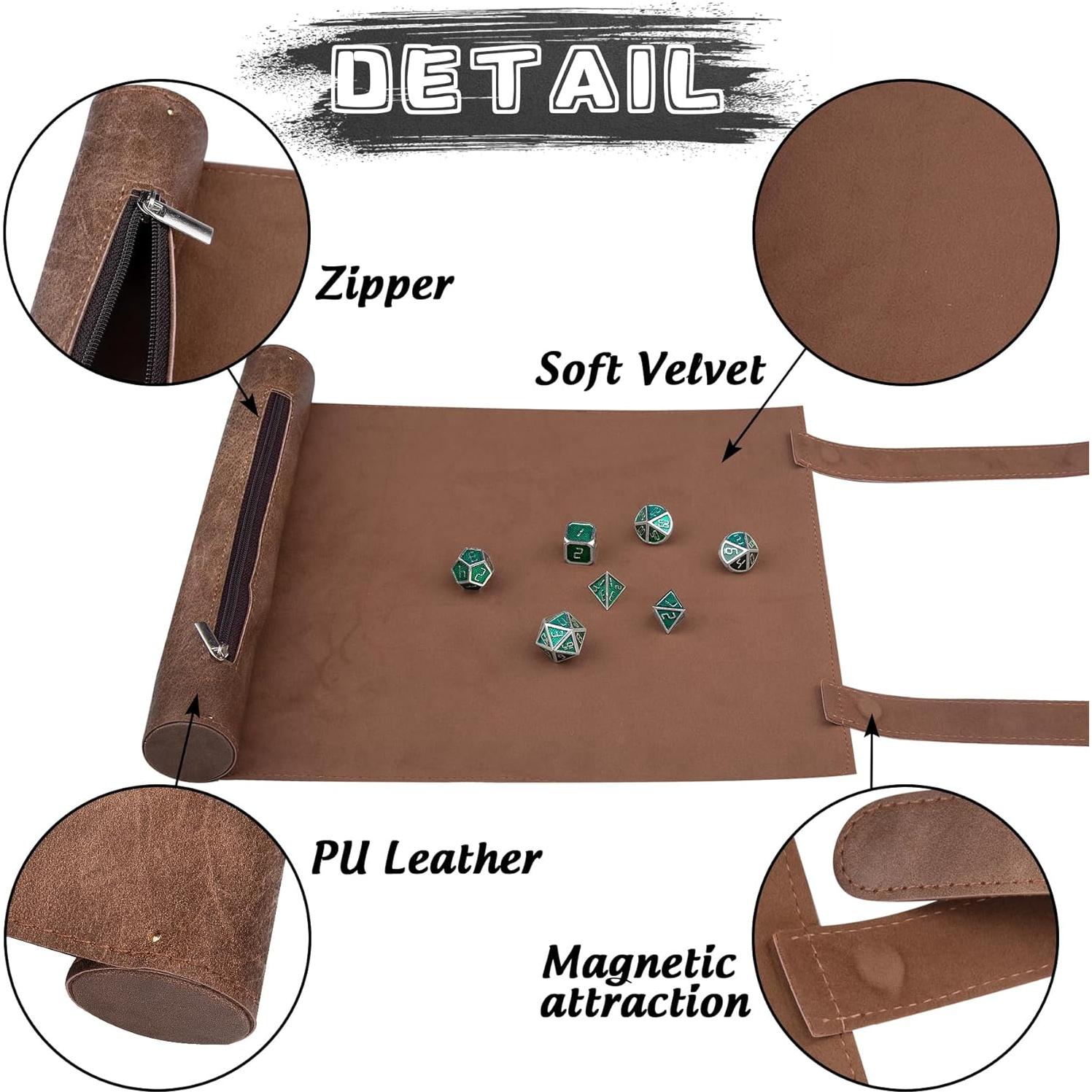 Tapete Magnético para Dados SIQUK 2 Piezas Cuero PU 29.6x25.5 cm