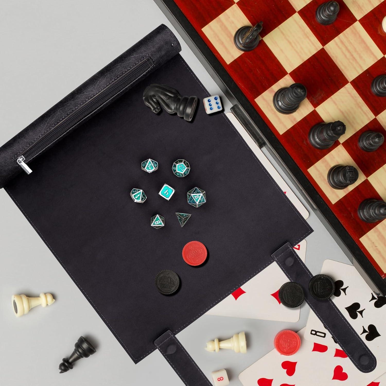 Tapete Magnético para Dados SIQUK 2 Piezas Cuero PU 29.6x25.5 cm
