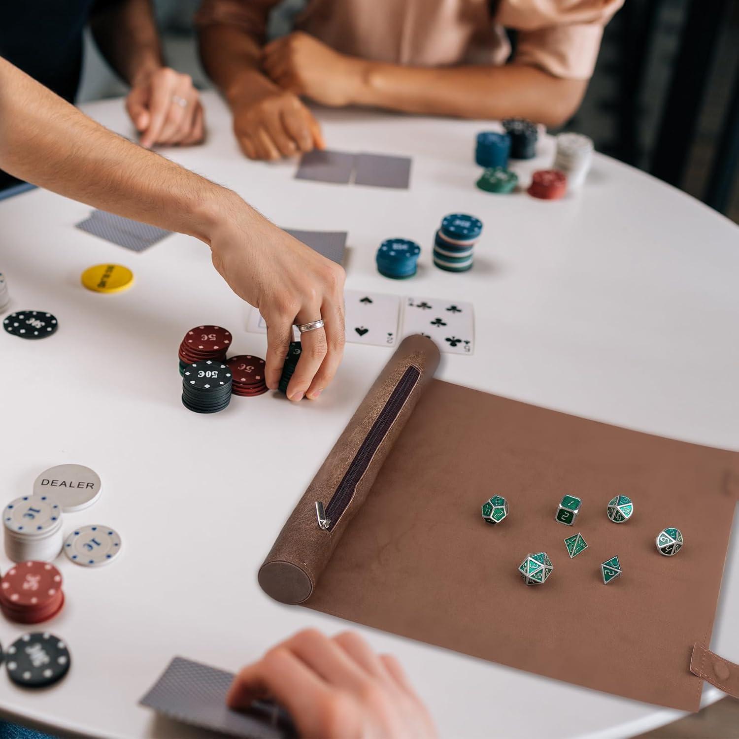 Tapete Magnético para Dados SIQUK 2 Piezas Cuero PU 29.6x25.5 cm