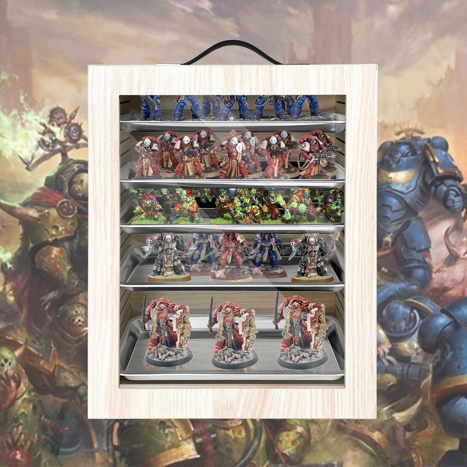 Vitrina Miniatura Montex con 5 Bandejas Magnéticas Roble