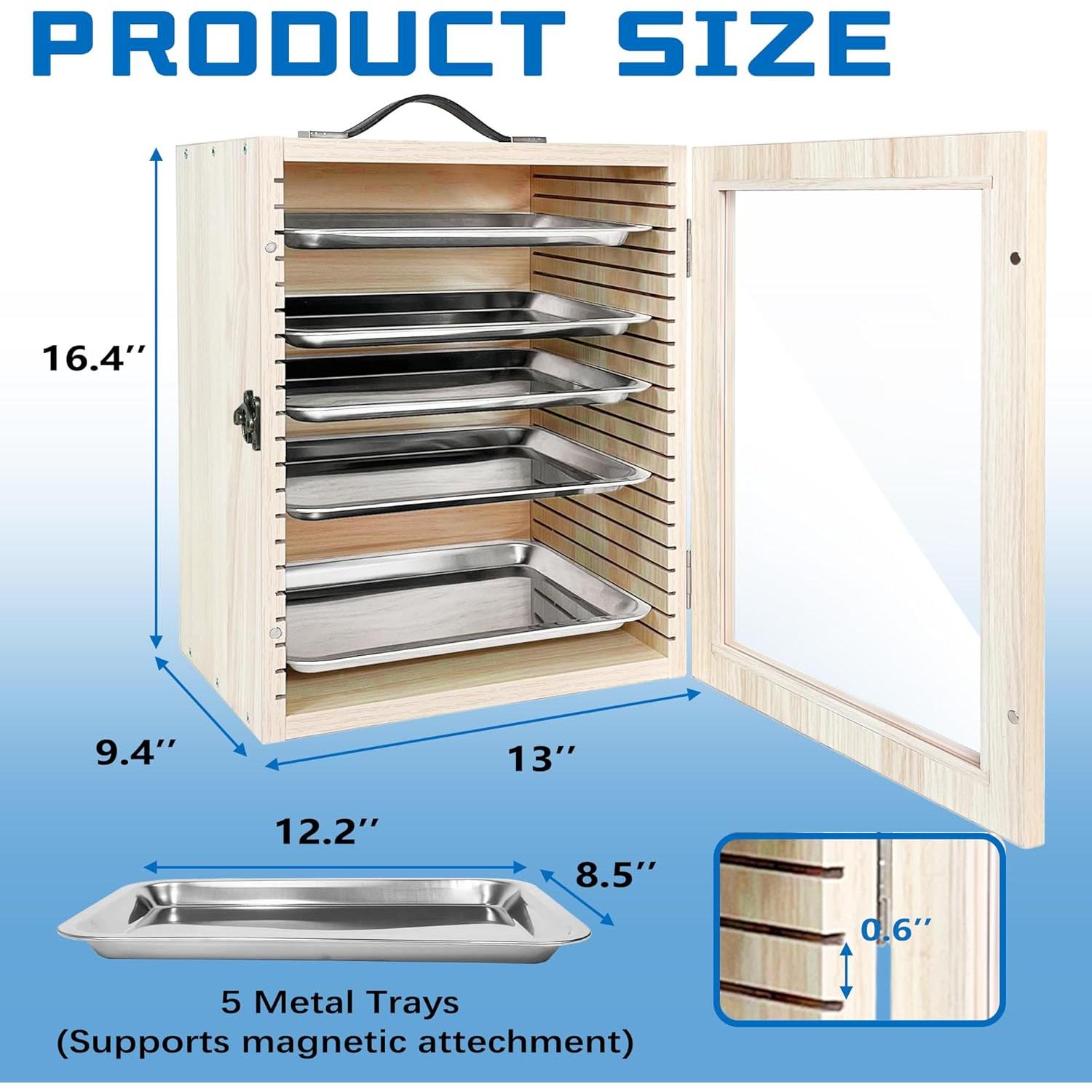Vitrina Miniatura Montex con 5 Bandejas Magnéticas Roble