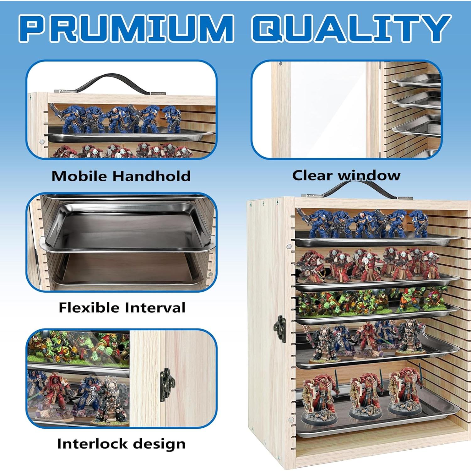 Vitrina Miniatura Montex con 5 Bandejas Magnéticas Roble