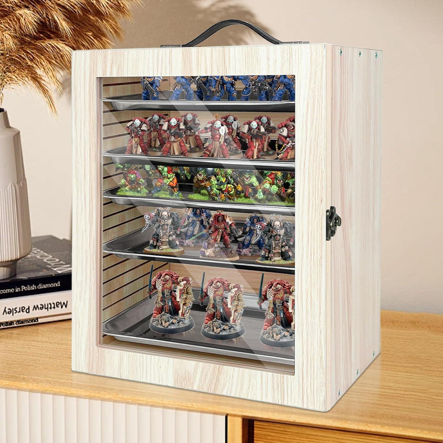 Vitrina Miniatura Montex con 5 Bandejas Magnéticas Roble