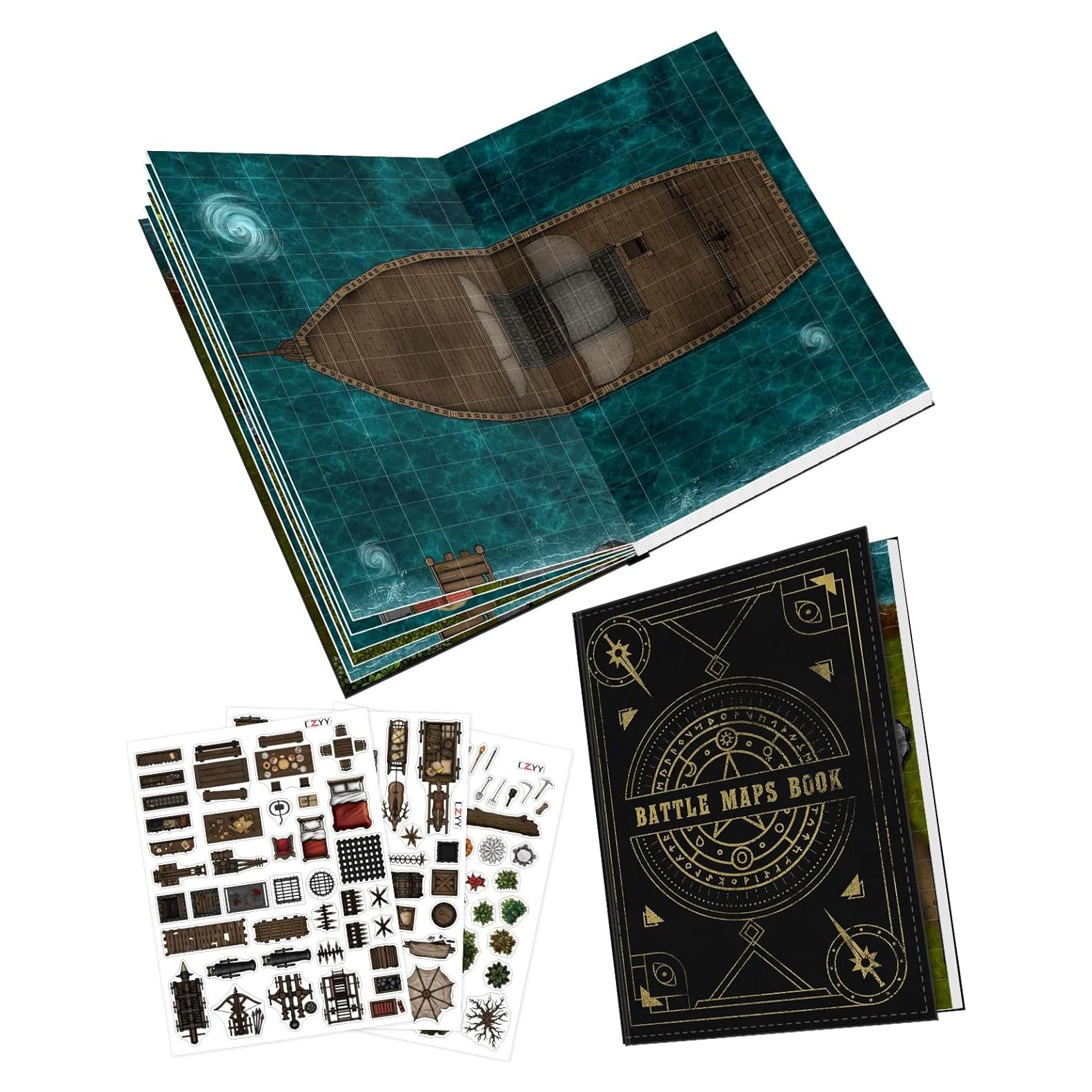 CZYY Libro de Mapas de Batalla RPG - 32 Mats Reutilizables 1"