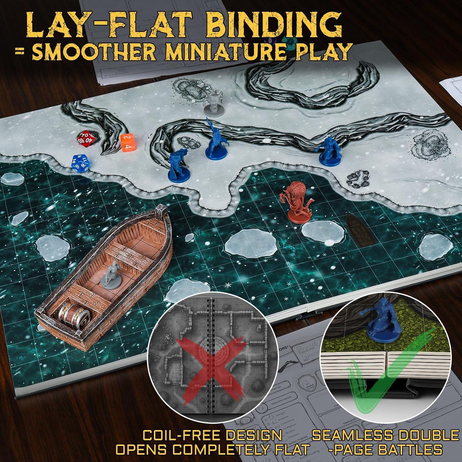 CZYY Libro de Mapas de Batalla RPG - 32 Mats Reutilizables 1"