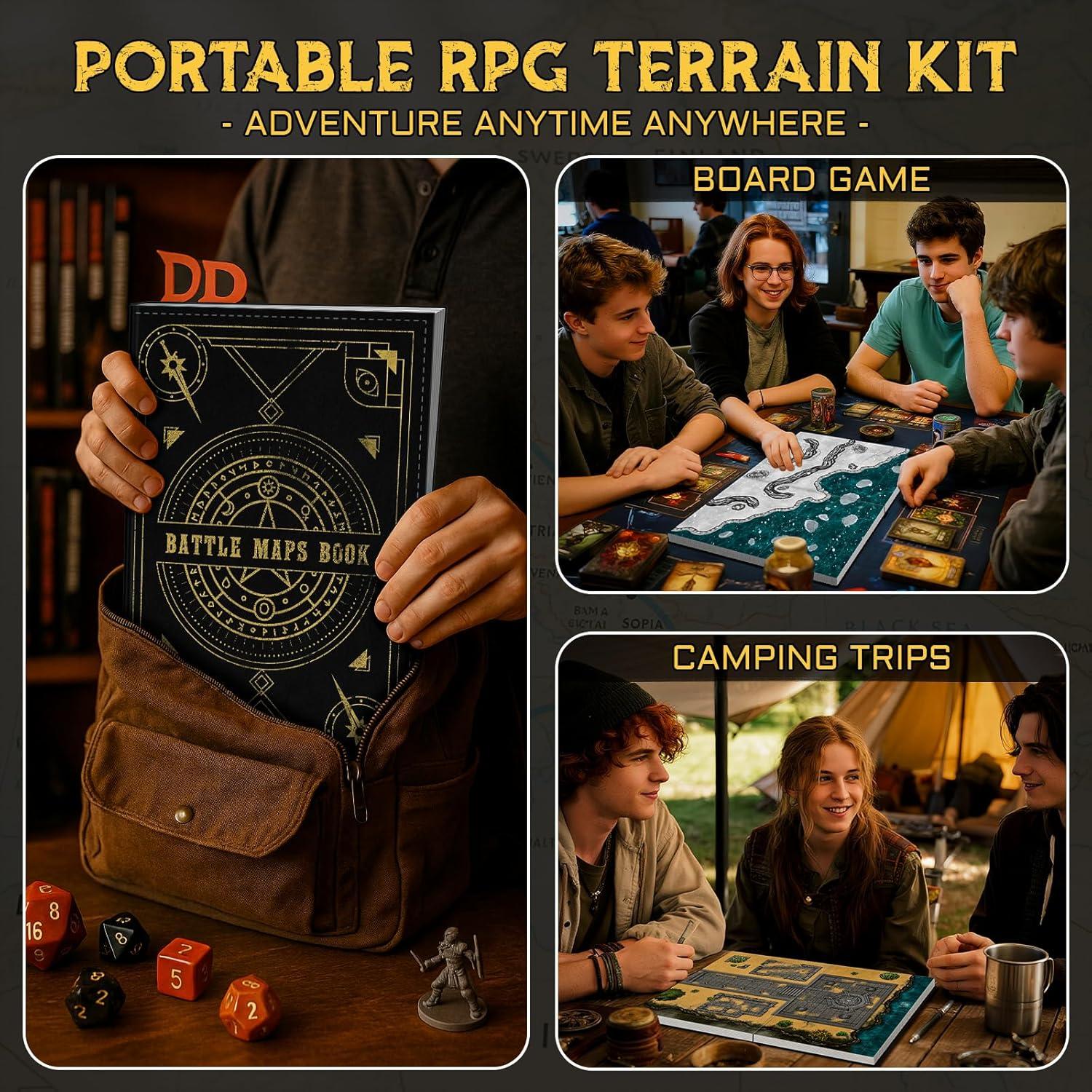 CZYY Libro de Mapas de Batalla RPG - 32 Mats Reutilizables 1"