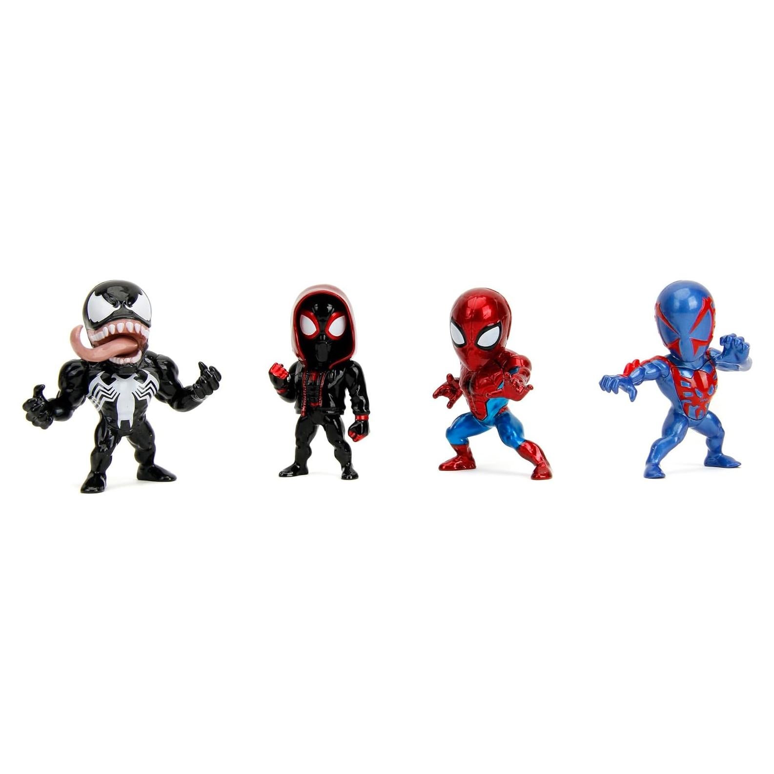 Conjunto de 4 Figuras de Metal Marvel Spider-Man Jada Toys 6 cm