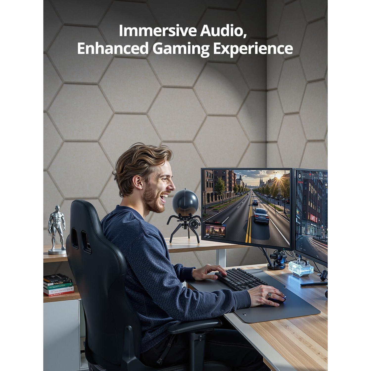 Paneles Acústicos Hexagonales Kuchoow 12 Piezas Beige 30.48x30.48cm