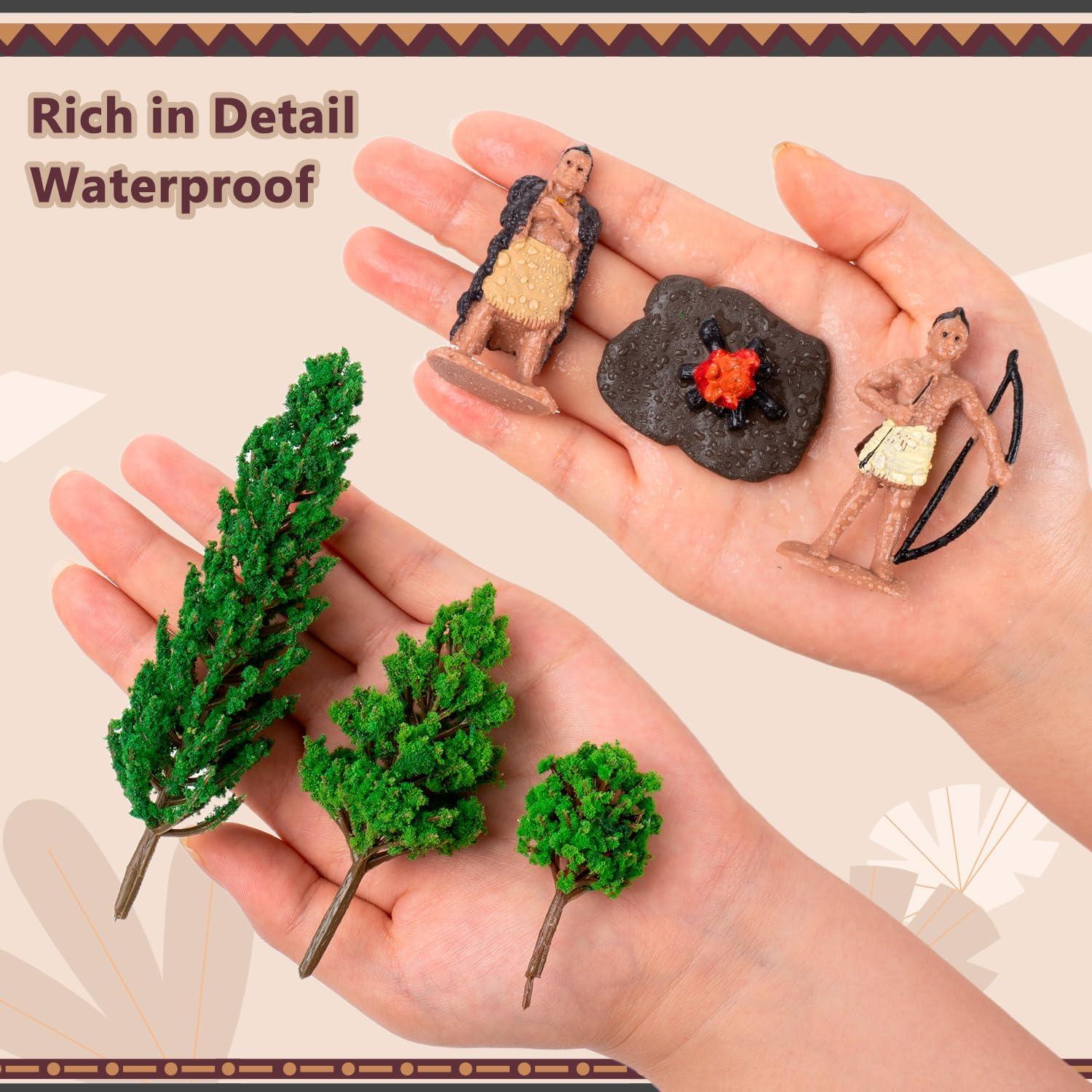 Conjunto de Figuras Indias Powhatan 43 Pcs para Diorama Educativo