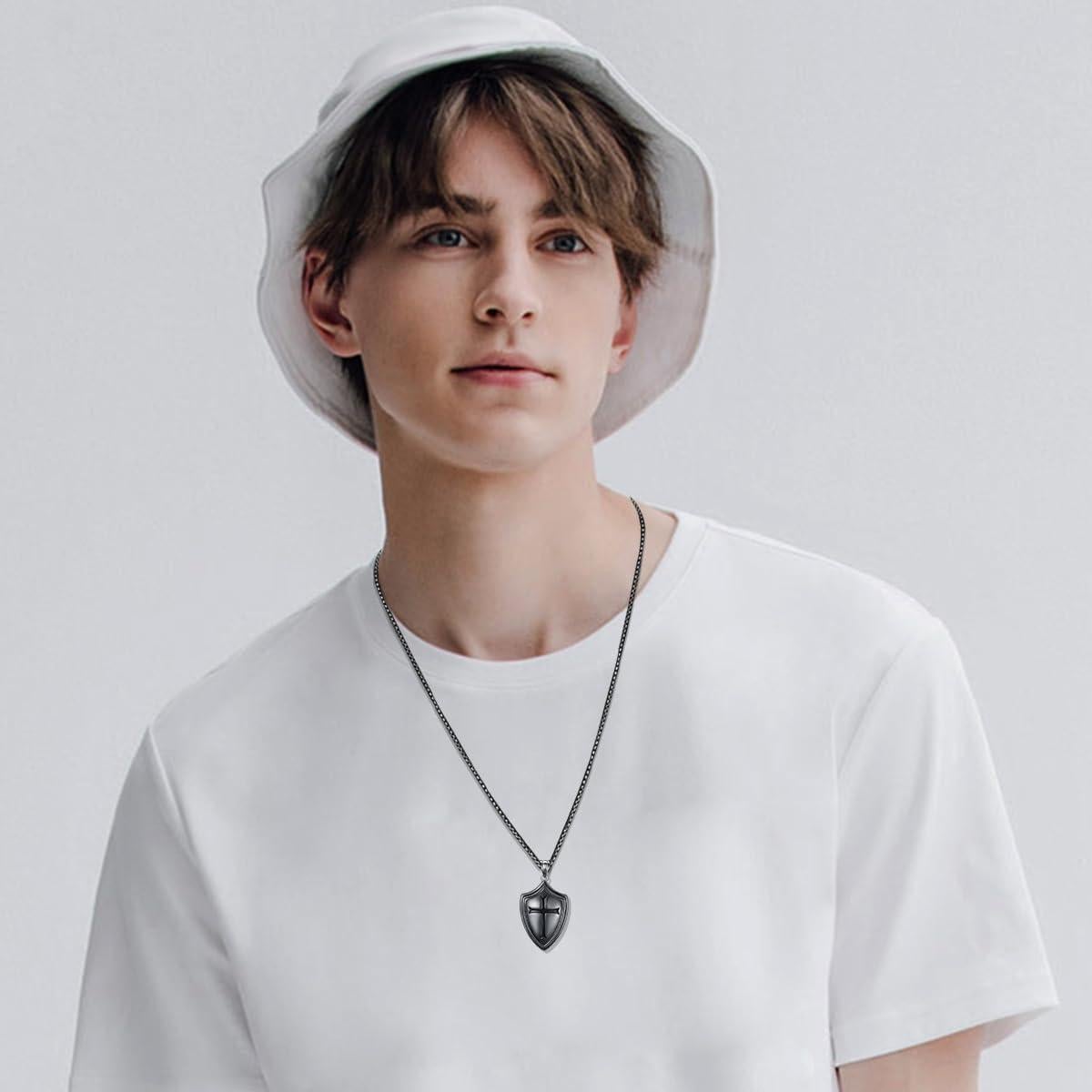 Colgante Cruz Templaria Plata Ley 925 con Cadena Acero 55.88 cm