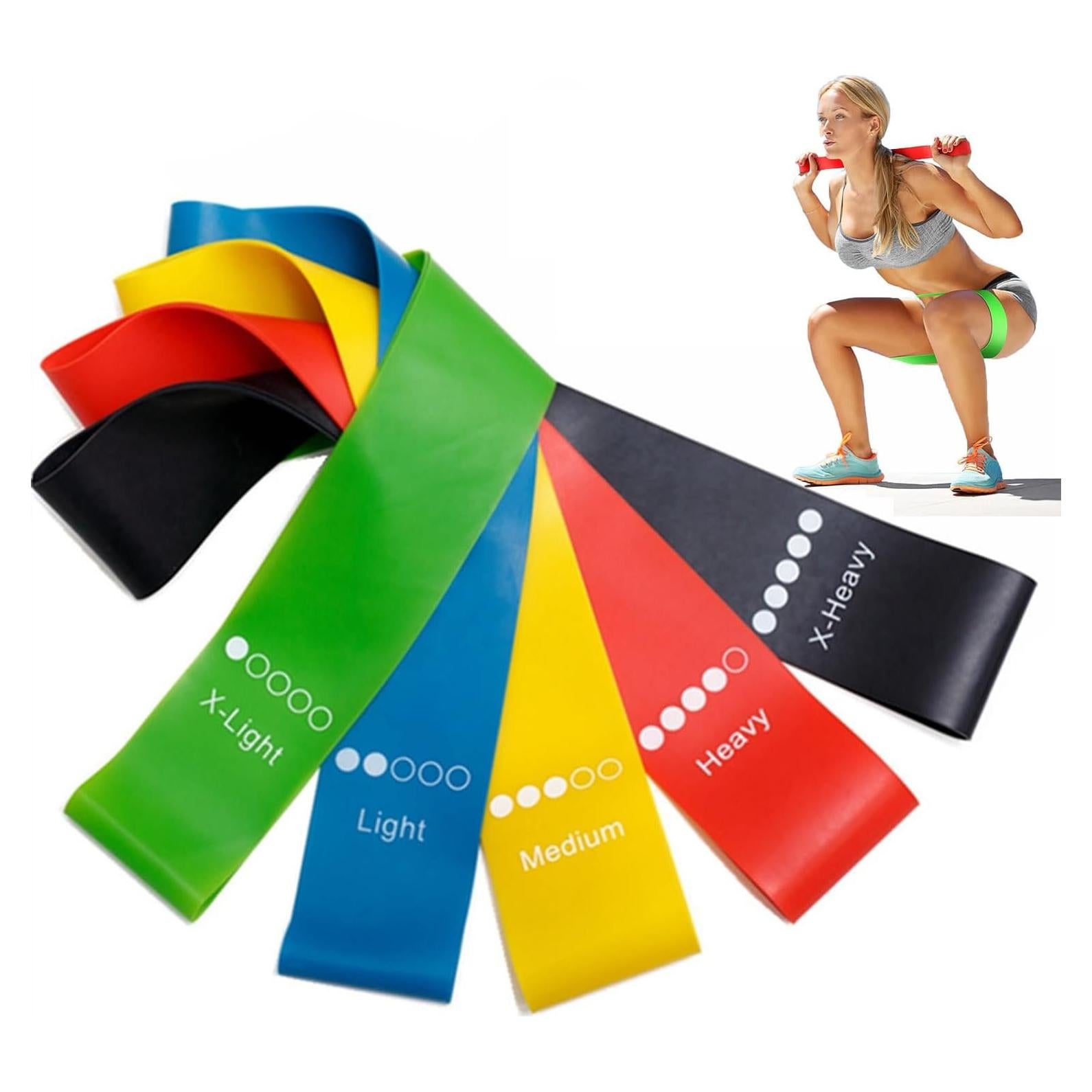 Set de 5 Bandas de Resistencia Edidie para Yoga y Entrenamiento
