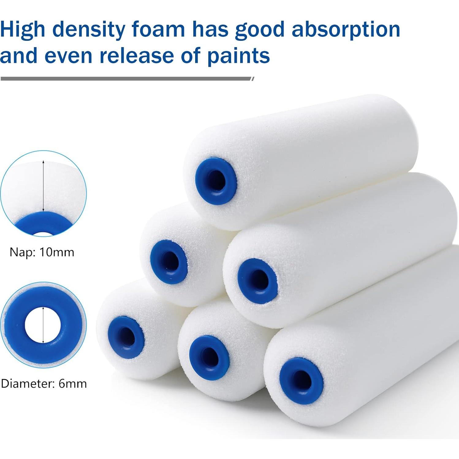 Rodillo de pintura de espuma Mister Rui 4" - 10 paquetes