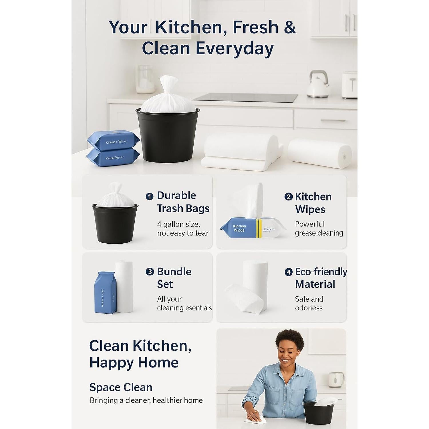 Bolsas de Basura Pequeñas 4 Galones cxggleo - 100 Unidades