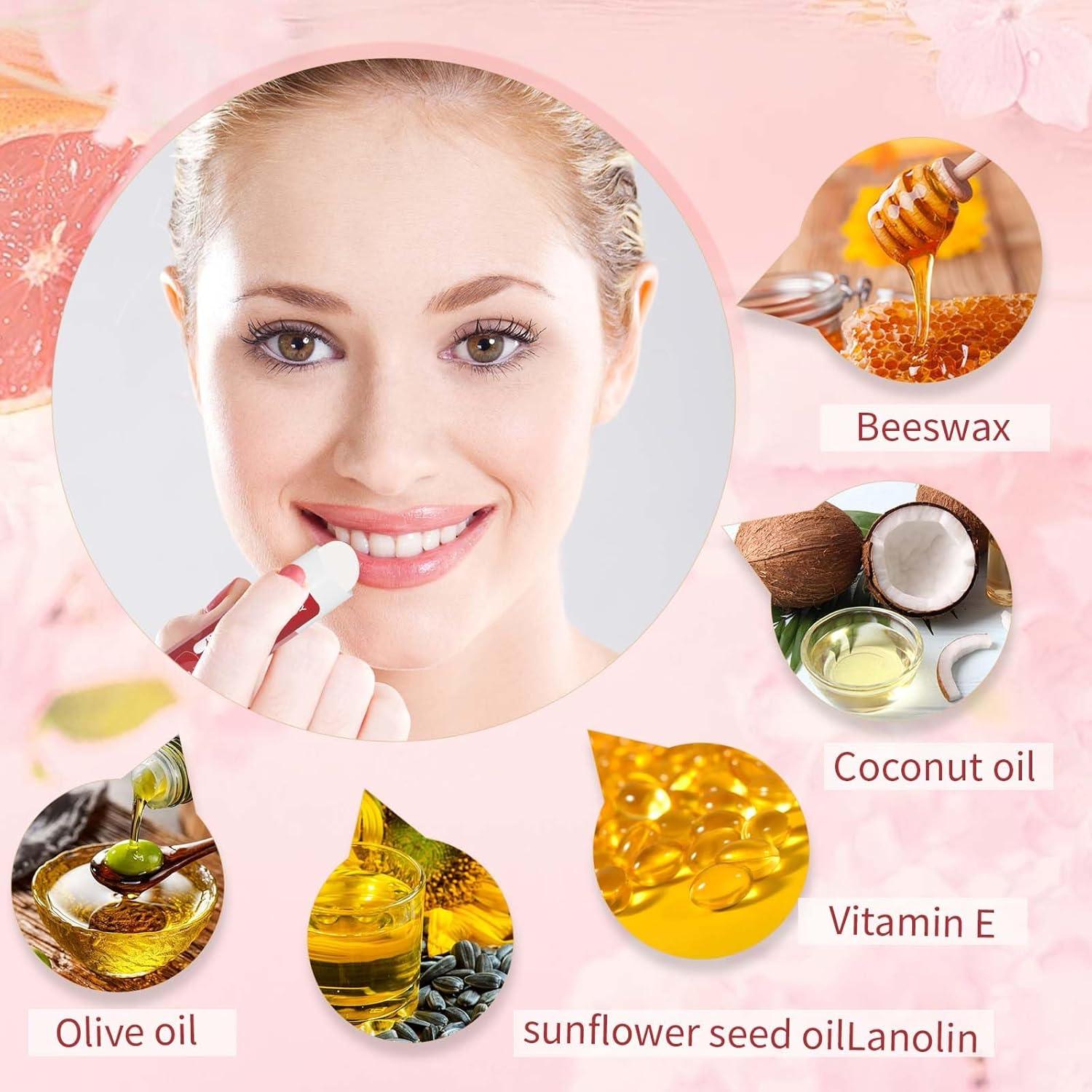 Bálsamo Labial Natural Yopela 130 Unidades - Hidratante con Vitamina E y Aceite de Coco - 13 Sabores