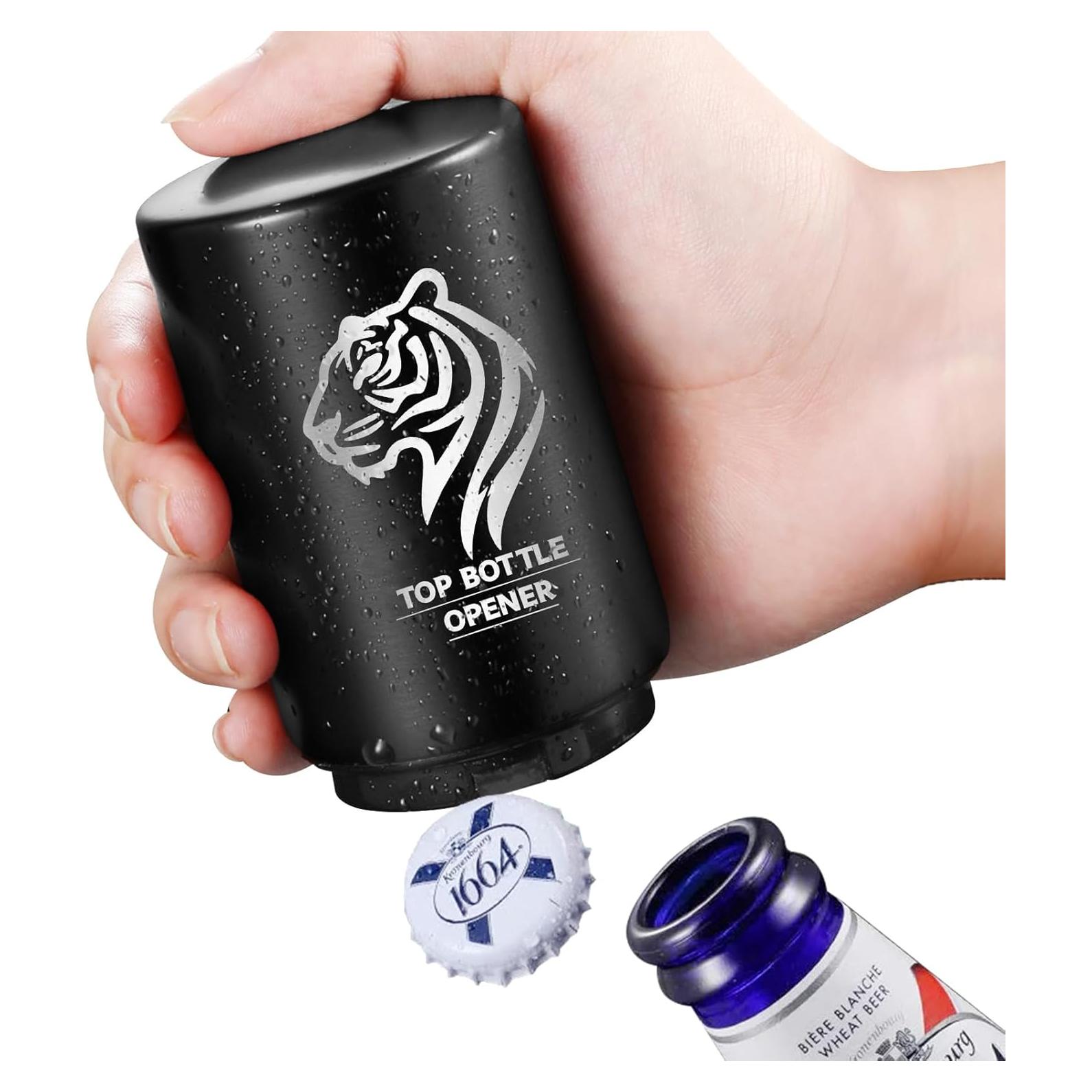 Abrebotellas Automático Acero Inoxidable Negro Tigre 116g