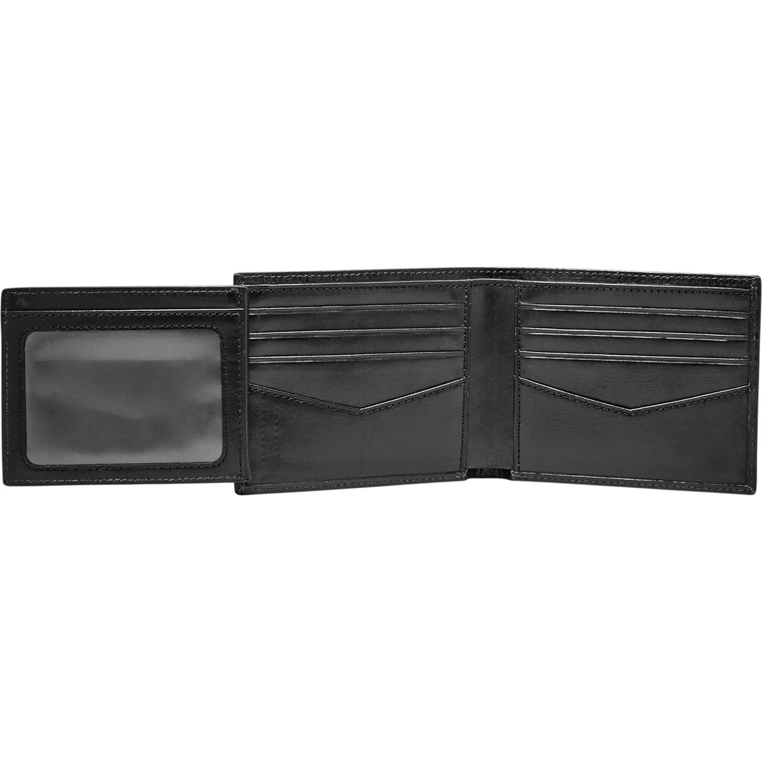 Cartera Bifold de Cuero Genuino Fossil Hayes con Ventana ID