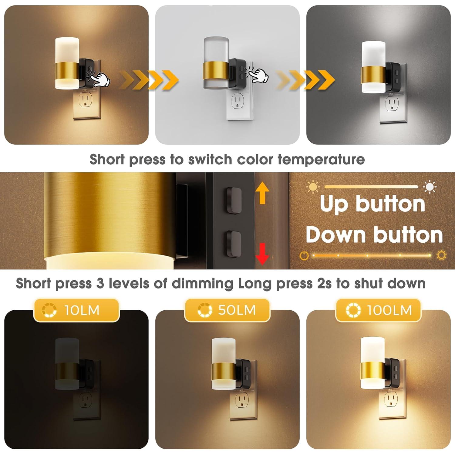 Luz Nocturna LED L LOHAS con Sensor Crepúsculo 3CCT 100LM