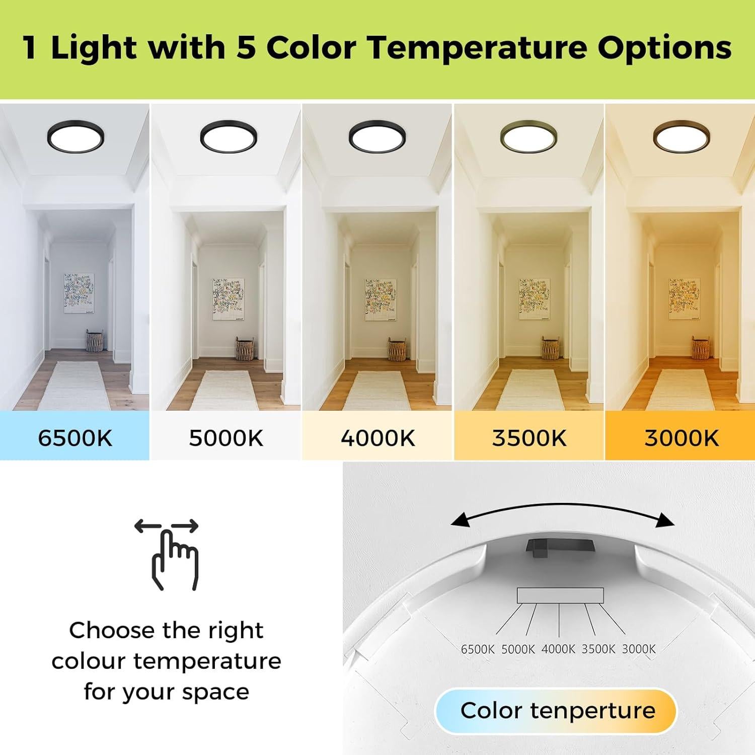 Lámpara de Techo LED Empotrada Hepside 18cm 15W Regulable 1500LM