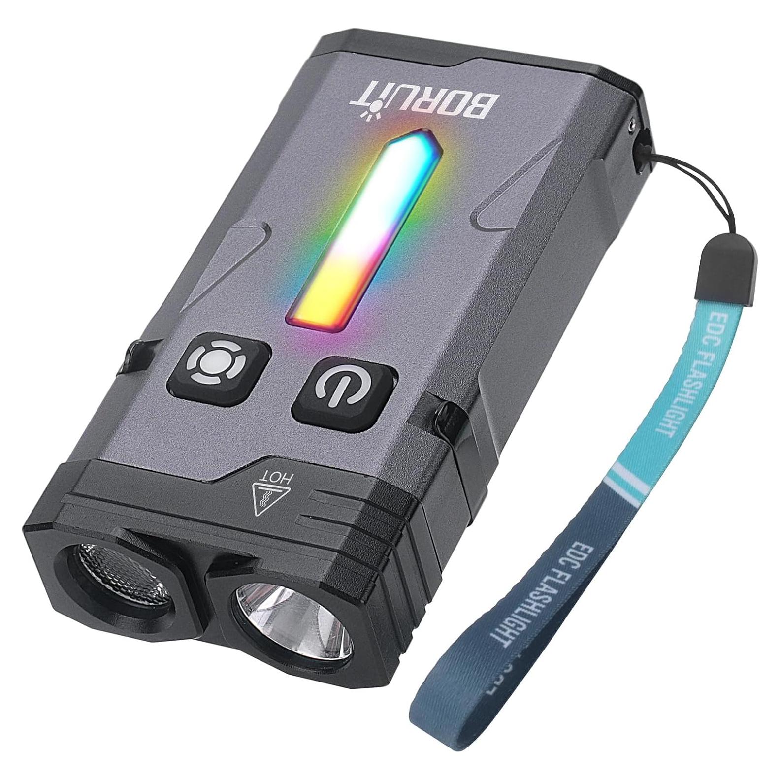 Linterna de Llavero BORUIT EV10 Recargable USB-C 15 Modos