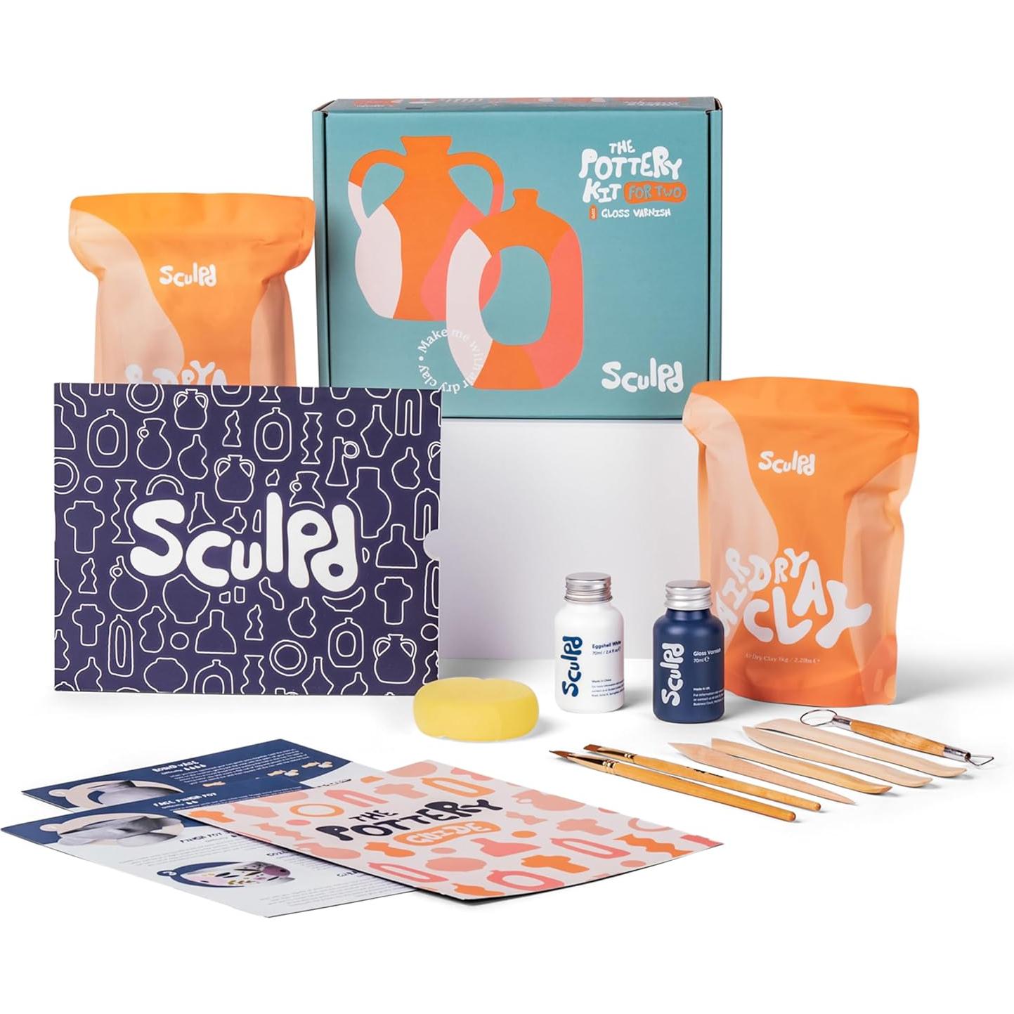 Kit de Cerámica Sculpd - Arcilla Secado al Aire para 2