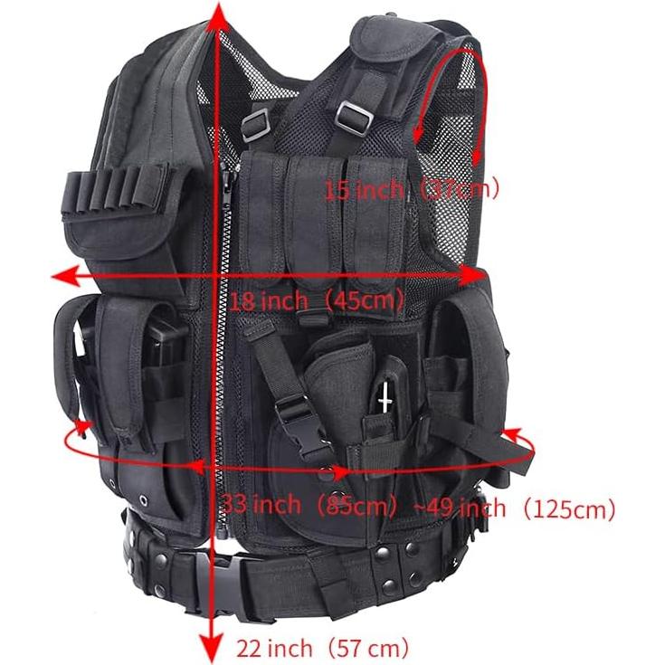 Chaleco Táctico vAv YAKEDA Ajustable Nylon Marrón Adulto