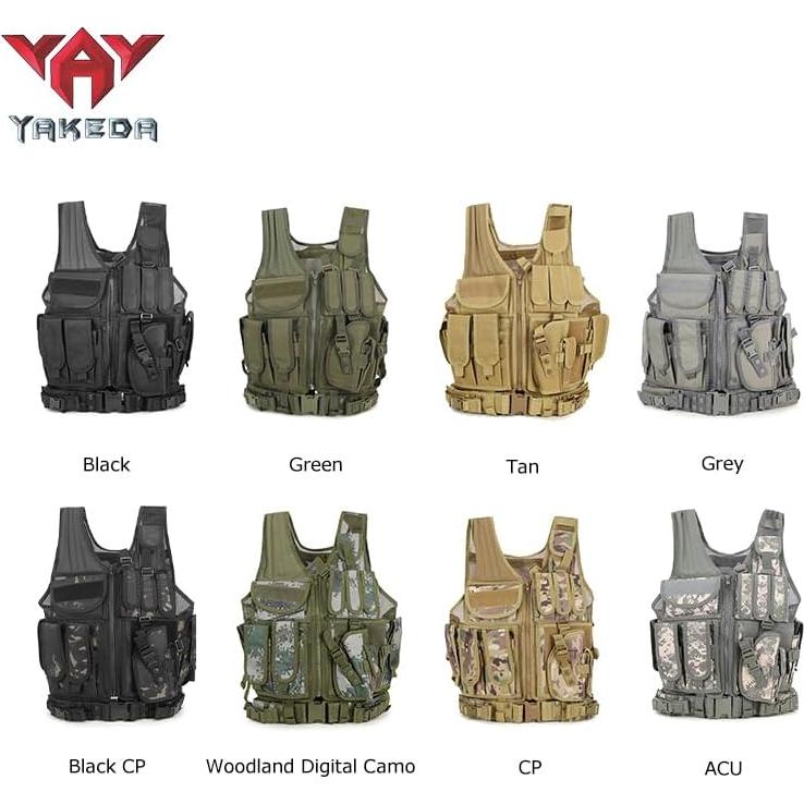 Chaleco Táctico vAv YAKEDA Ajustable Nylon Marrón Adulto